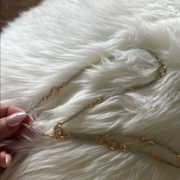 Long Gold and Silver Chain Necklace - Picture 3 of 4